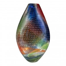 Red, green and blue Murano glass vase.